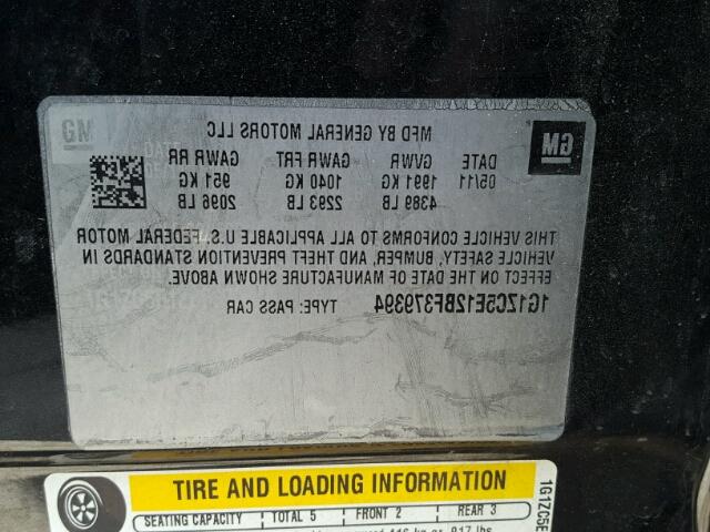 1G1ZC5E12BF379394 - 2011 CHEVROLET MALIBU 1LT 黑色 照片 10