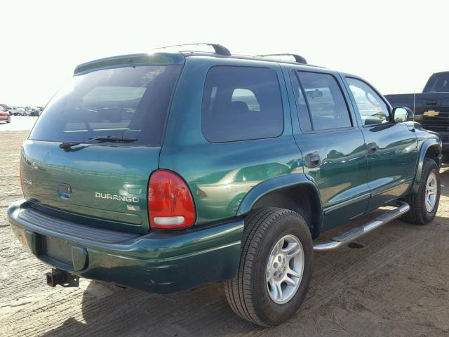 1D4HS48N53F545474 - 2003 DODGE DURANGO SL GREEN photo 4