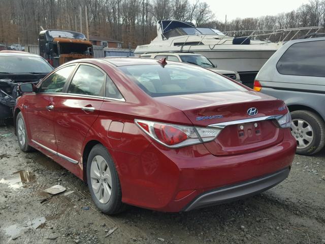 KMHEC4A47EA117772 - 2014 HYUNDAI SONATA HYB RED photo 3