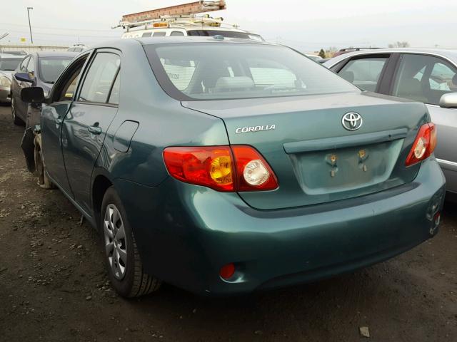 1NXBU4EE2AZ304185 - 2010 TOYOTA COROLLA BA GREEN photo 3