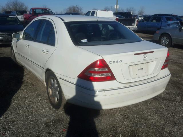 WDBRF61JX2E005209 - 2002 MERCEDES-BENZ C 240 WHITE photo 3