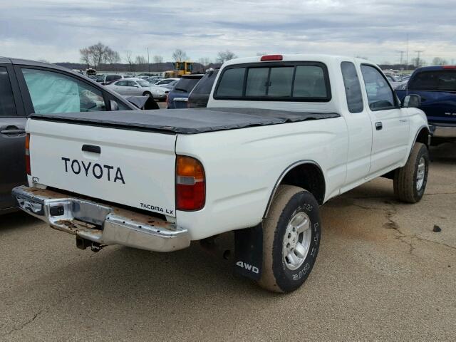 4TAWN72N3VZ302376 - 1997 TOYOTA TACOMA XTR WHITE photo 4