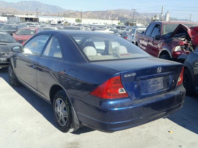 1HGEM22533L049809 - 2003 HONDA CIVIC LX BLUE photo 3