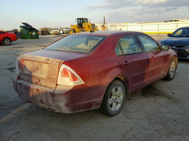 3FAHP07Z67R219693 - 2007 FORD FUSION SE RED photo 4