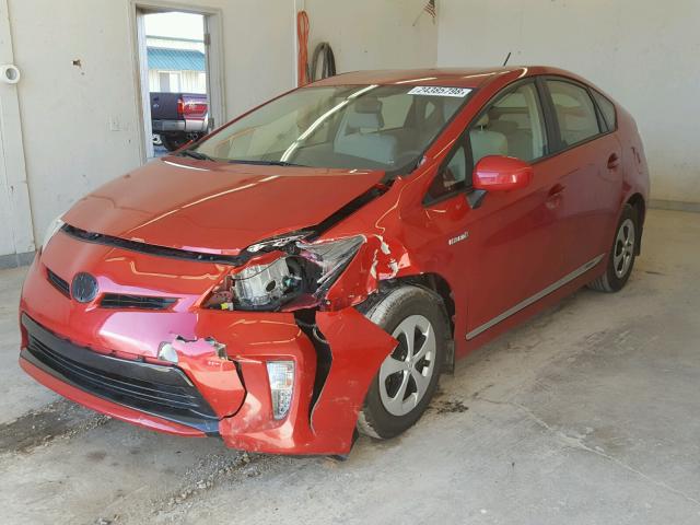 JTDKN3DU8C5443724 - 2012 TOYOTA PRIUS MAROON photo 2