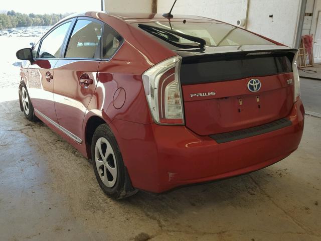 JTDKN3DU8C5443724 - 2012 TOYOTA PRIUS MAROON photo 3