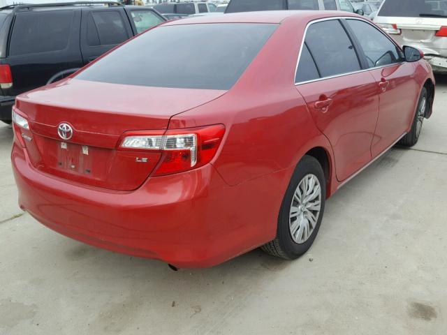 4T4BF1FK7DR298133 - 2013 TOYOTA CAMRY L RED photo 4