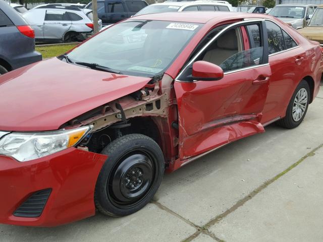 4T4BF1FK7DR298133 - 2013 TOYOTA CAMRY L RED photo 9