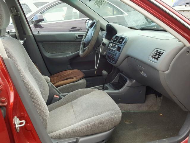 1HGEJ6675WL041789 - 1998 HONDA CIVIC LX MAROON photo 5