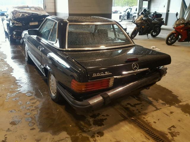 WDBBA48D9KA092225 - 1989 MERCEDES-BENZ 560 SL BLACK photo 3