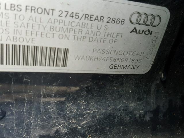 WAUKH74F56N091896 - 2006 AUDI A6 AVANT Q BLUE photo 10