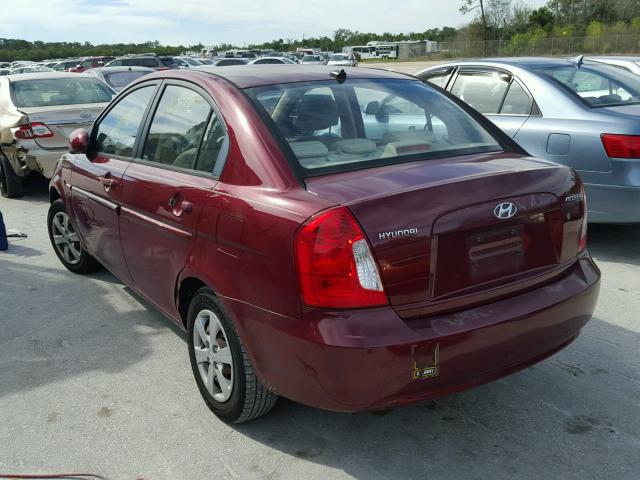 KMHCN46C49U291062 - 2009 HYUNDAI ACCENT GLS MAROON photo 3