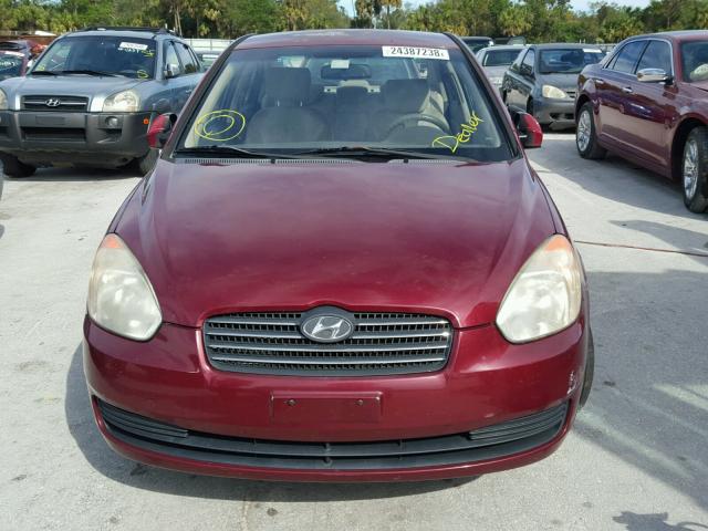 KMHCN46C49U291062 - 2009 HYUNDAI ACCENT GLS MAROON photo 9