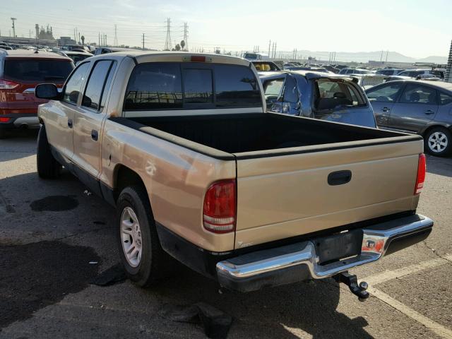 1B7HL2AN91S339183 - 2001 DODGE DAKOTA QUA TAN photo 3