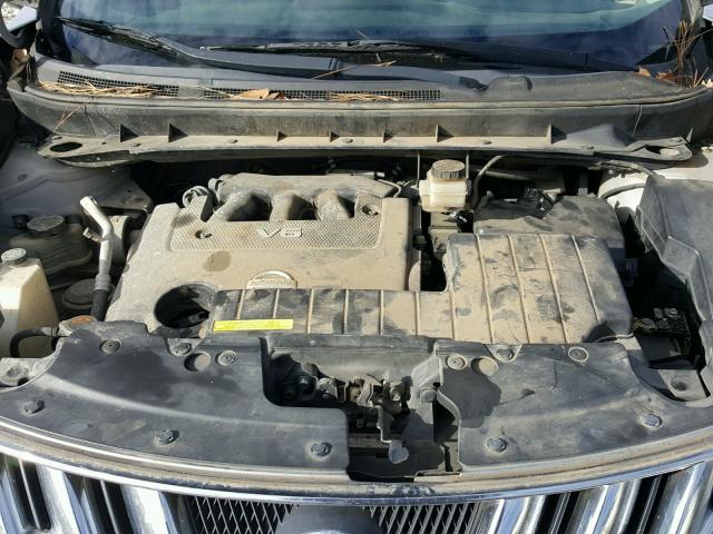 JN8AZ18W89W136870 - 2009 NISSAN MURANO S SILVER photo 7