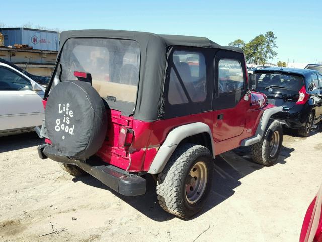 1J4FA29P41P329273 - 2001 JEEP WRANGLER / RED photo 4