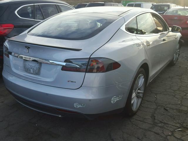 5YJSA1H12EFP53031 - 2014 TESLA MODEL S SILVER photo 4