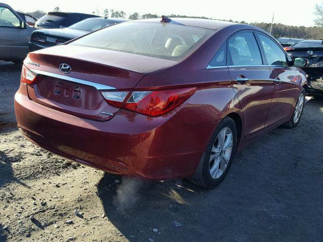 5NPEC4AC4DH665490 - 2013 HYUNDAI SONATA SE RED photo 4