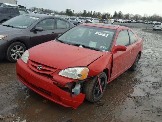 1HGEM21901L097222 - 2001 HONDA CIVIC SI RED photo 2