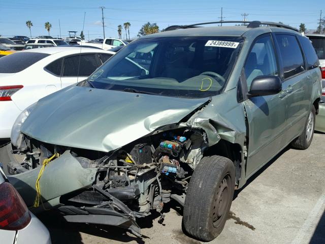 5TDZK23C68S131767 - 2008 TOYOTA SIENNA CE GREEN photo 2