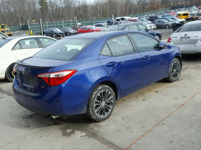 2T1BURHE0EC201489 - 2014 TOYOTA COROLLA L BLUE photo 4