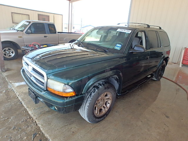 1B4HR48N12F136263 - 2002 DODGE DURANGO SL GREEN photo 2