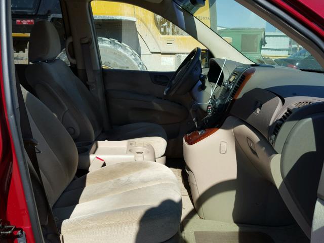 KNDMB233766028946 - 2006 KIA SEDONA EX RED photo 5