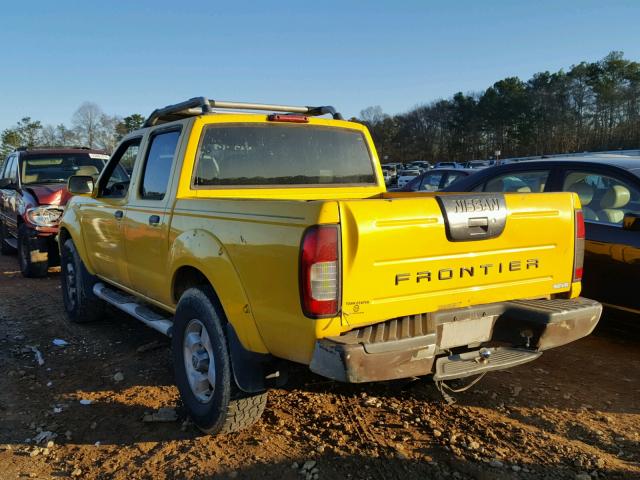 1N6ED27T91C350827 - 2001 NISSAN FRONTIER C YELLOW photo 3