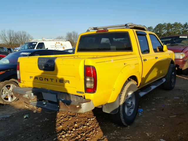 1N6ED27T91C350827 - 2001 NISSAN FRONTIER C YELLOW photo 4