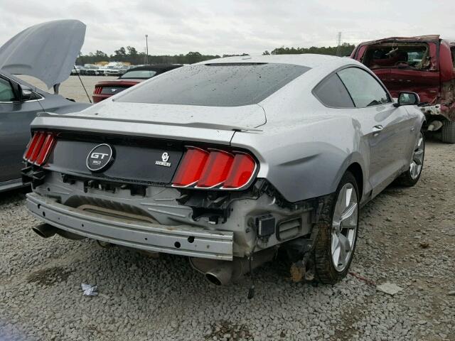 1FA6P8CF3F5355024 - 2015 FORD MUSTANG GT SILVER photo 4