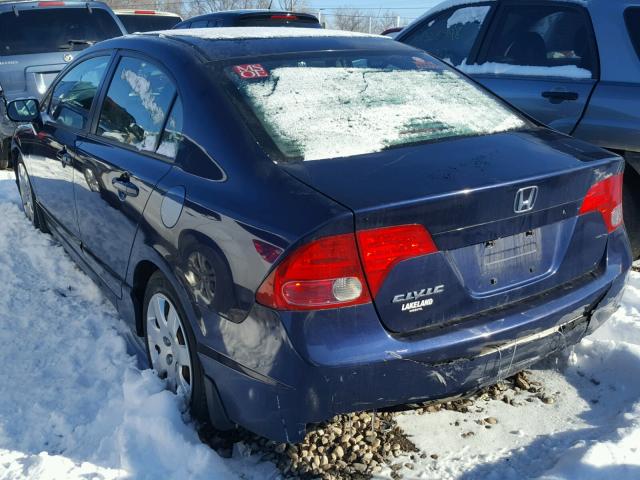 1HGFA16536L120058 - 2006 HONDA CIVIC LX BLUE photo 3