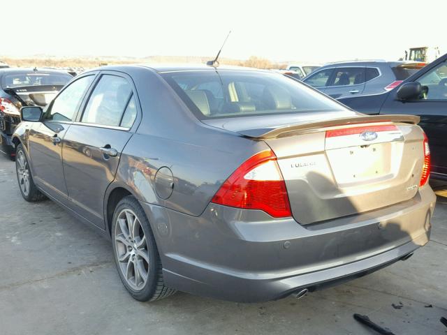 3FAHP0JG0BR233833 - 2011 FORD FUSION SEL GRAY photo 3