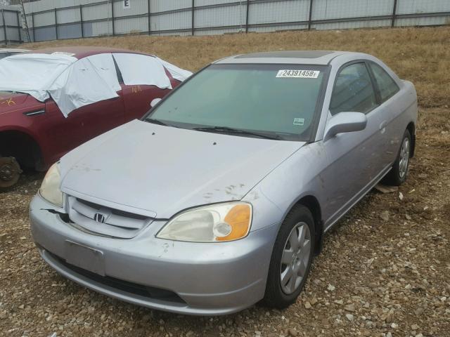 1HGEM229X2L046553 - 2002 HONDA CIVIC EX ვერცხლისფერი ფოტო 2