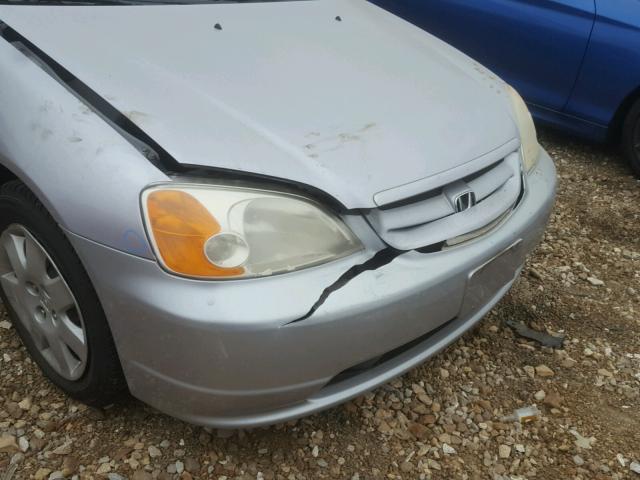1HGEM229X2L046553 - 2002 HONDA CIVIC EX ვერცხლისფერი ფოტო 9