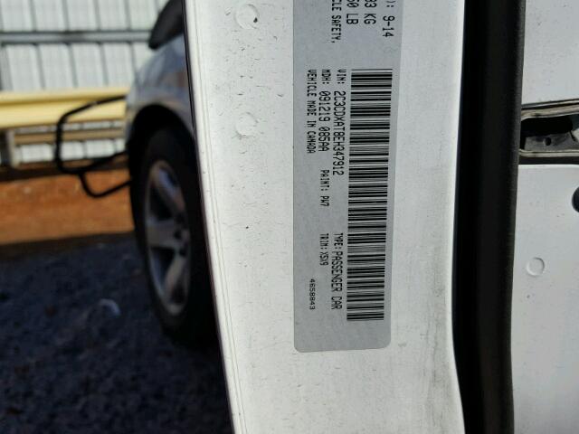 2C3CDXAT8EH347912 - 2014 DODGE CHARGER PO WHITE photo 10