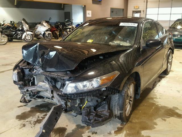 1HGCS1B38CA003278 - 2012 HONDA ACCORD LX BLACK photo 2