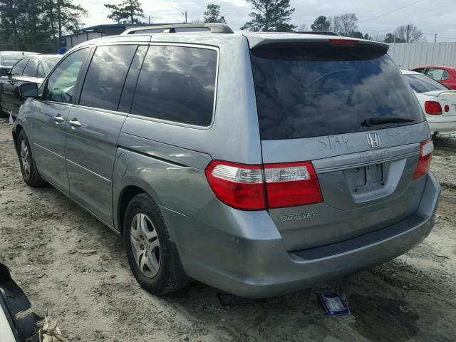 5FNRL38777B005404 - 2007 HONDA ODYSSEY EX BLUE photo 3