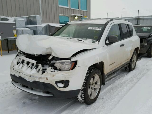 1C4NJDAB1ED834420 - 2014 JEEP COMPASS SP WHITE photo 2