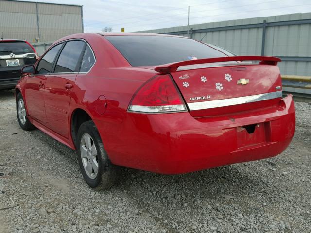 2G1WF5EKXB1115222 - 2011 CHEVROLET IMPALA LS RED photo 3