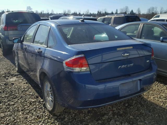 1FAHP35N28W255364 - 2008 FORD FOCUS SE BLUE photo 3