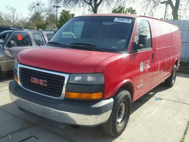 1GTGG29V551222183 - 2005 GMC SAVANA G25 RED photo 2