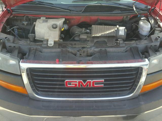 1GTGG29V551222183 - 2005 GMC SAVANA G25 RED photo 7