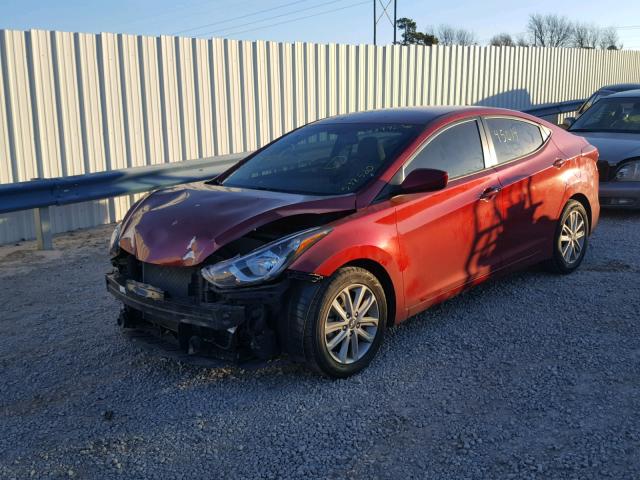 5NPDH4AE2EH532520 - 2014 HYUNDAI ELANTRA SE RED photo 2