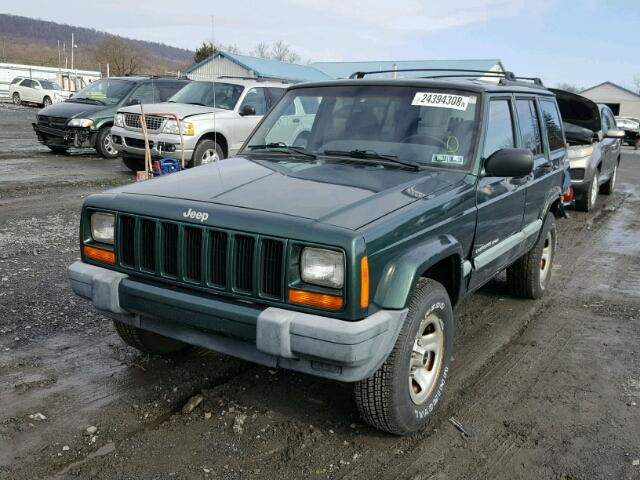 1J4FF68S8XL571840 - 1999 JEEP CHEROKEE S GREEN photo 2