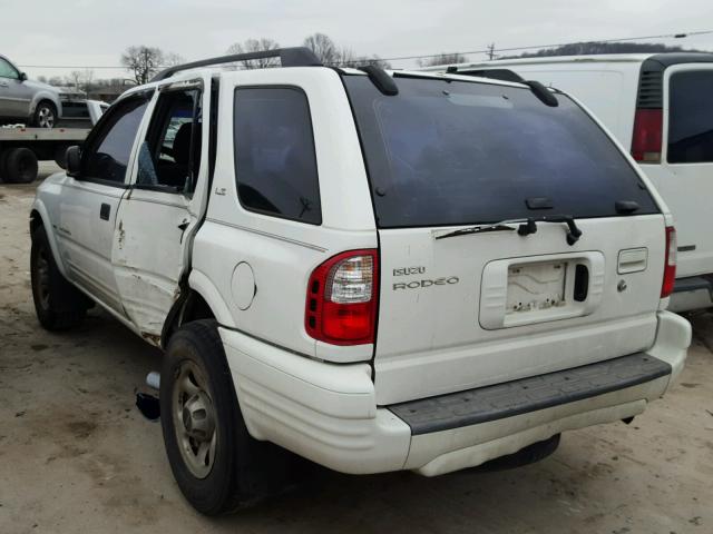 4S2CK58W2Y4333676 - 2000 ISUZU RODEO S WHITE photo 3