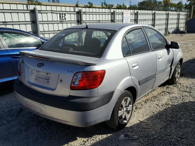 KNADE123X76203174 - 2007 KIA RIO BASE SILVER photo 4