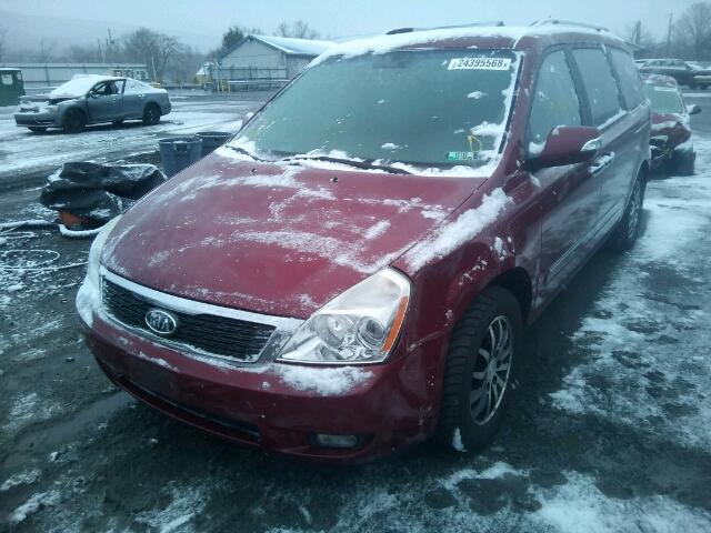 KNDMH4C77C6415196 - 2012 KIA SEDONA EX RED photo 2