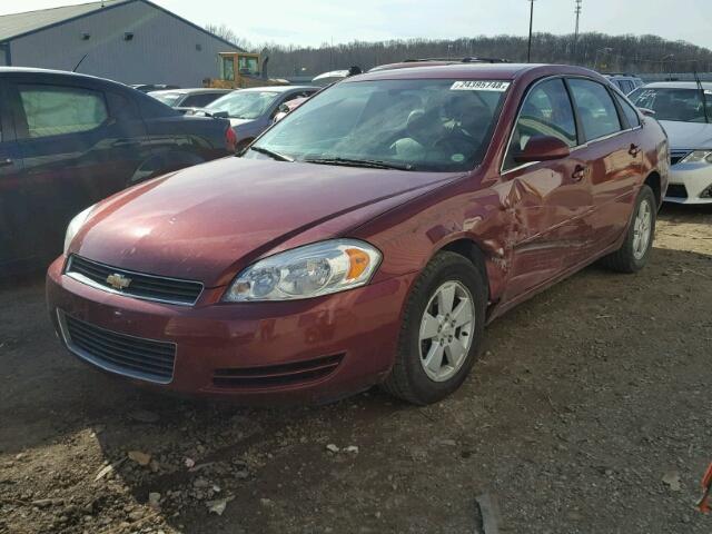 2G1WT58K681333333 - 2008 CHEVROLET IMPALA LT RED photo 2