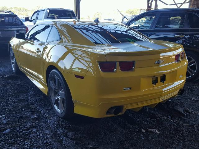 2G1FK1EJ5A9110621 - 2010 CHEVROLET CAMARO SS YELLOW photo 3