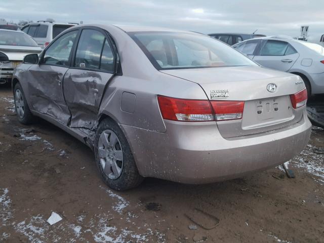 5NPET46C06H142978 - 2006 HYUNDAI SONATA GL GOLD photo 3